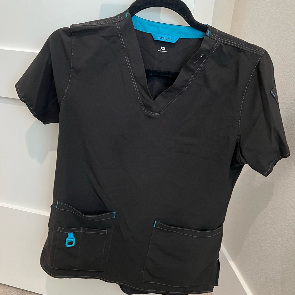 Carhartt black xs extra small petite scrubs top and bottom